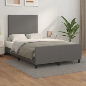 Estructura de cama con cabecero cuero sintético gris 120x200cm de vidaXL, Camas y somieres - Ref: Foro24-3125443, Precio: 211...