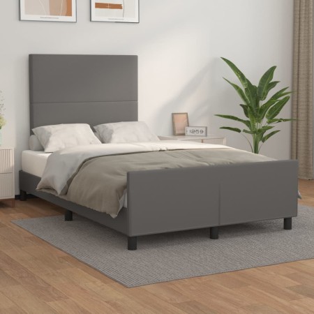 Estructura de cama con cabecero cuero sintético gris 120x200cm de vidaXL, Camas y somieres - Ref: Foro24-3125443, Precio: 217...