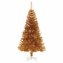 Árbol de Navidad con 150 LED con soporte Dorado 150 cm PET en Decoración Festiva y Estacional | Comprar online en Foru.es