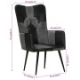 Sillón orejero cuero auténtico negro y gris en Sillones | Comprar online en Foru.es
