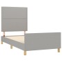 Estructura de cama con cabecero de tela gris claro 100x200 cm de vidaXL, Camas y somieres - Ref: Foro24-3124952, Precio: 126,...