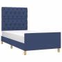 Estructura de cama con cabecero de tela azul 80x200 cm de vidaXL, Camas y somieres - Ref: Foro24-3125258, Precio: 169,85 €, D...