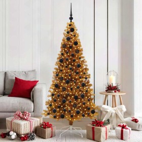 Árbol de Navidad con 300 LED con soporte Dorado 180 cm PET en Decoración Festiva y Estacional | Comprar online en Foru.es