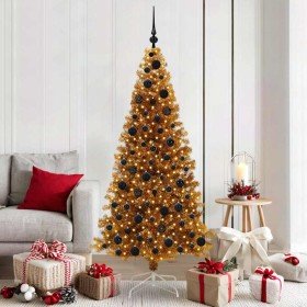 Árbol de Navidad con 300 LED con soporte Dorado 180 cm PET en Decoración Festiva y Estacional | Comprar online en Foru.es