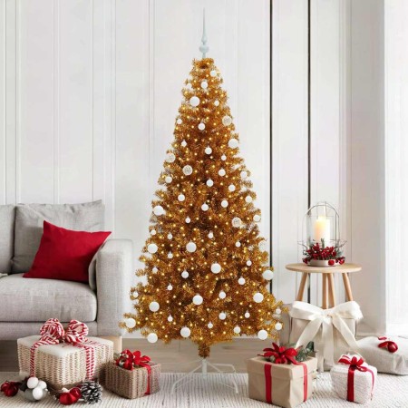 Árbol de Navidad con 300 LED con soporte Dorado 180 cm PET en Decoración Festiva y Estacional | Comprar online en Foru.es