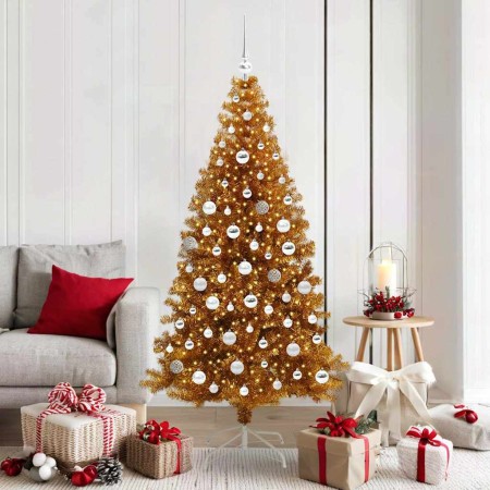 Árbol de Navidad con 300 LED con soporte Dorado 180 cm PET en Decoración Festiva y Estacional | Comprar online en Foru.es