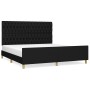Estructura de cama con cabecero de tela negro 180x200 cm de vidaXL, Camas y somieres - Ref: Foro24-3125318, Precio: 247,55 €,...