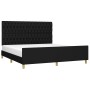Estructura de cama con cabecero de tela negro 180x200 cm de vidaXL, Camas y somieres - Ref: Foro24-3125318, Precio: 247,55 €,...