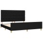 Estructura de cama con cabecero de tela negro 180x200 cm de vidaXL, Camas y somieres - Ref: Foro24-3125318, Precio: 247,55 €,...