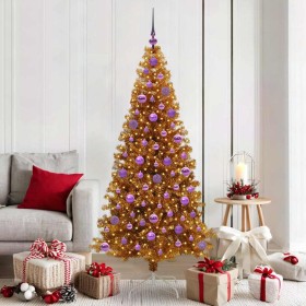 Árbol de Navidad con 300 LED con soporte Dorado 180 cm PET en Decoración Festiva y Estacional | Comprar online en Foru.es