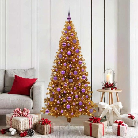 Árbol de Navidad con 300 LED con soporte Dorado 180 cm PET en Decoración Festiva y Estacional | Comprar online en Foru.es