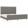 Estructura de cama con cabecero tela gris oscuro 180x200 cm de vidaXL, Camas y somieres - Ref: Foro24-3125074, Precio: 230,13...