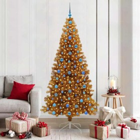 Árbol de Navidad con 300 LED con soporte Dorado 210 cm PET en Decoración Festiva y Estacional | Comprar online en Foru.es