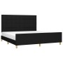 Estructura de cama con cabecero de tela negro 180x200 cm de vidaXL, Camas y somieres - Ref: Foro24-3125075, Precio: 229,42 €,...