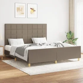 Estructura de cama con cabecero de tela gris taupe 160x200 cm de vidaXL, Camas y somieres - Ref: Foro24-3125069, Precio: 226,...