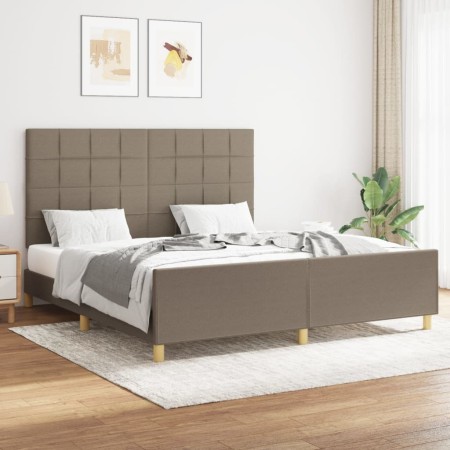 Estructura de cama con cabecero de tela gris taupe 160x200 cm de vidaXL, Camas y somieres - Ref: Foro24-3125069, Precio: 210,...