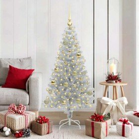 Árbol de Navidad con 150 LED con soporte Plateado 150 cm PET en Decoración Festiva y Estacional | Comprar online en Foru.es
