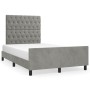 Estructura de cama con cabecero terciopelo gris claro 120x200cm de vidaXL, Camas y somieres - Ref: Foro24-3125928, Precio: 18...