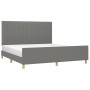 Estructura de cama con cabecero tela gris oscuro 180x200 cm de vidaXL, Camas y somieres - Ref: Foro24-3125236, Precio: 244,07...