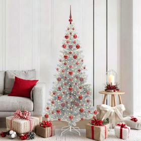 Árbol de Navidad con 300 LED con soporte Plateado 180 cm PET en Decoración Festiva y Estacional | Comprar online en Foru.es