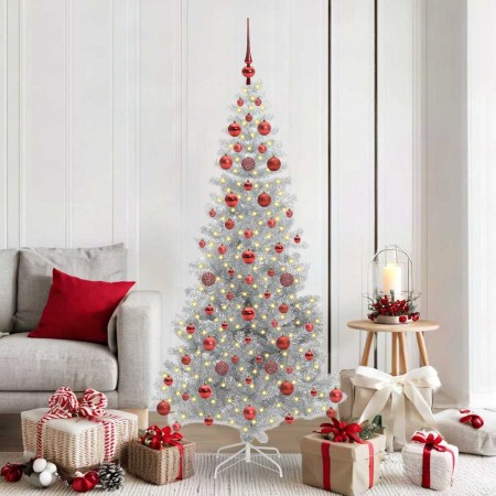 Árbol de Navidad con 300 LED con soporte Plateado 180 cm PET en Decoración Festiva y Estacional | Comprar online en Foru.es