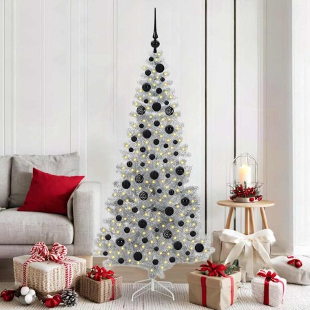 Árbol de Navidad con 300 LED con soporte Plateado 180 cm PET en Decoración Festiva y Estacional | Comprar online en Foru.es
