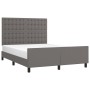 Estructura de cama con cabecero cuero sintético gris 140x200cm de vidaXL, Camas y somieres - Ref: Foro24-3125577, Precio: 219...