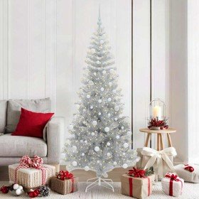 Árbol de Navidad con 300 LED con soporte Plateado 180 cm PET en Decoración Festiva y Estacional | Comprar online en Foru.es