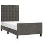 Estructura cama con cabecero terciopelo gris oscuro 100x200 cm de vidaXL, Camas y somieres - Ref: Foro24-3125984, Precio: 127...