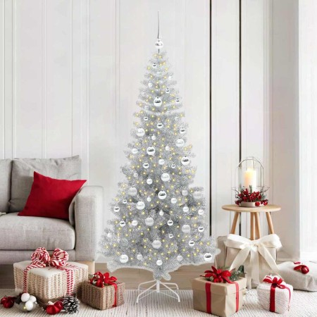 Árbol de Navidad con 300 LED con soporte Plateado 180 cm PET en Decoración Festiva y Estacional | Comprar online en Foru.es