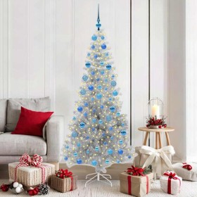 Árbol de Navidad con 300 LED con soporte Plateado 180 cm PET en Decoración Festiva y Estacional | Comprar online en Foru.es