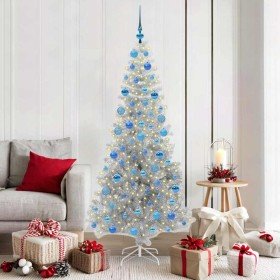 Árbol de Navidad con 300 LED con soporte Plateado 180 cm PET en Decoración Festiva y Estacional | Comprar online en Foru.es