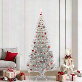 Árbol de Navidad con 300 LED con soporte Plateado 210 cm PET en Decoración Festiva y Estacional | Comprar online en Foru.es