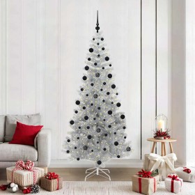 Árbol de Navidad con 300 LED con soporte Plateado 210 cm PET en Decoración Festiva y Estacional | Comprar online en Foru.es
