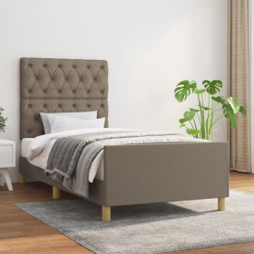 Estructura de cama con cabecero de tela gris taupe 80x200 cm de vidaXL, Camas y somieres - Ref: Foro24-3125256, Precio: 163,3...