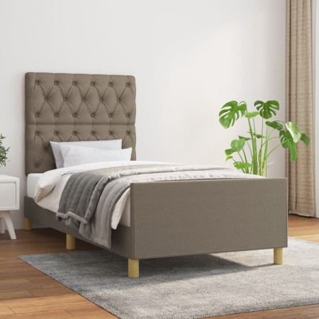 Estructura de cama con cabecero de tela gris taupe 80x200 cm de vidaXL, Camas y somieres - Ref: Foro24-3125256, Precio: 163,3...