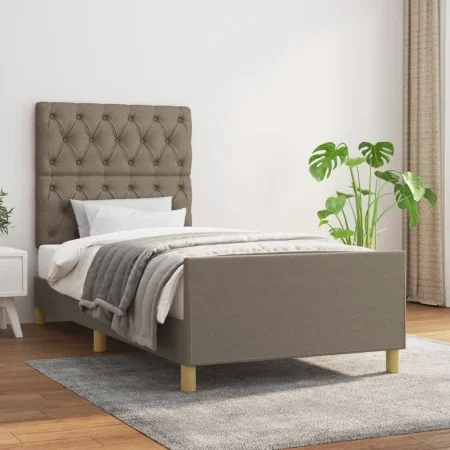 Estructura de cama con cabecero de tela gris taupe 80x200 cm de vidaXL, Camas y somieres - Ref: Foro24-3125256, Precio: 161,8...