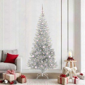 Árbol de Navidad con 300 LED con soporte Plateado 210 cm PET en Decoración Festiva y Estacional | Comprar online en Foru.es