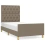 Estructura de cama con cabecero de tela gris taupe 80x200 cm de vidaXL, Camas y somieres - Ref: Foro24-3125256, Precio: 161,8...
