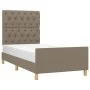 Estructura de cama con cabecero de tela gris taupe 80x200 cm de vidaXL, Camas y somieres - Ref: Foro24-3125256, Precio: 161,8...