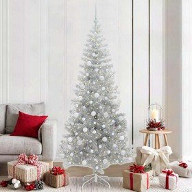 Árbol de Navidad con 300 LED con soporte Plateado 210 cm PET en Decoración Festiva y Estacional | Comprar online en Foru.es