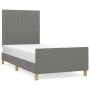 Estructura de cama con cabecero de tela gris oscuro 90x200 cm de vidaXL, Camas y somieres - Ref: Foro24-3125188, Precio: 146,...