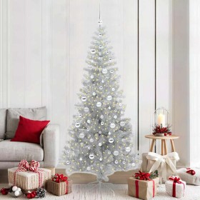 Árbol de Navidad con 300 LED con soporte Plateado 210 cm PET en Decoración Festiva y Estacional | Comprar online en Foru.es