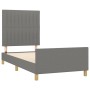 Estructura de cama con cabecero de tela gris oscuro 90x200 cm de vidaXL, Camas y somieres - Ref: Foro24-3125188, Precio: 146,...