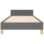 Estructura de cama con cabecero de tela gris oscuro 90x200 cm de vidaXL, Camas y somieres - Ref: Foro24-3125188, Precio: 146,...