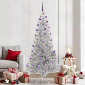 Árbol de Navidad con 300 LED con soporte Plateado 210 cm PET en Decoración Festiva y Estacional | Comprar online en Foru.es