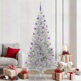 Árbol de Navidad con 300 LED con soporte Plateado 210 cm PET en Decoración Festiva y Estacional | Comprar online en Foru.es