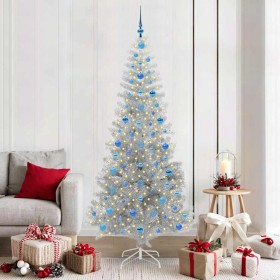 Árbol de Navidad con 300 LED con soporte Plateado 210 cm PET en Decoración Festiva y Estacional | Comprar online en Foru.es