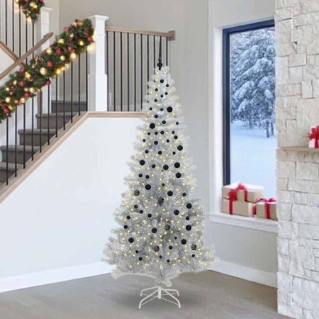 Árbol de Navidad con 300 LED con soporte Plateado 240 cm PET en Decoración Festiva y Estacional | Comprar online en Foru.es