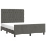 Estructura cama con cabecero terciopelo gris oscuro 140x200 cm de vidaXL, Camas y somieres - Ref: Foro24-3125941, Precio: 242...